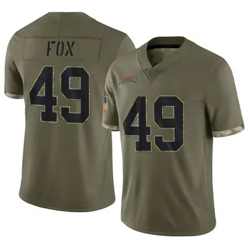 Nike Tomon Fox Men's Limited New York Giants Olive 2022 Salute To Service Jersey