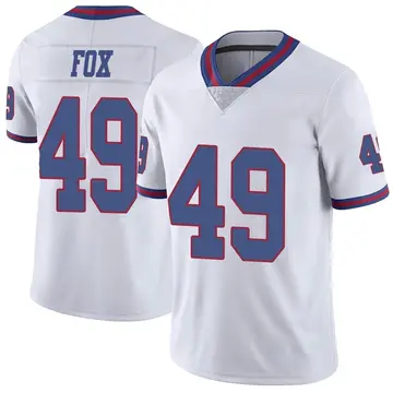 Nike Tomon Fox Men's Limited New York Giants White Color Rush Jersey