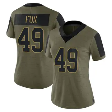 Nike Tomon Fox Women's Limited New York Giants Olive 2021 Salute To Service Jersey