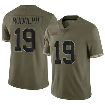 Nike Travis Rudolph Men's Limited New York Giants Olive 2022 Salute To Service Jersey