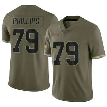 Nike Tyre Phillips Men's Limited New York Giants Olive 2022 Salute To Service Jersey