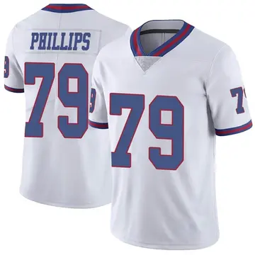 Nike Tyre Phillips Men's Limited New York Giants White Color Rush Jersey