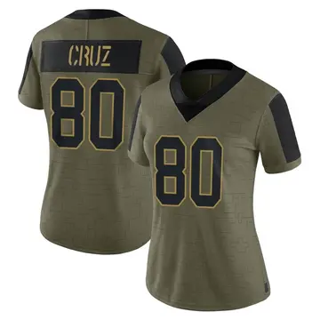 Nike Victor Cruz Women's Limited New York Giants Olive 2021 Salute To Service Jersey