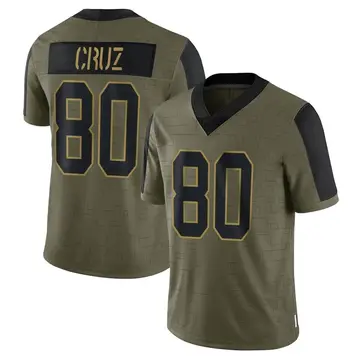 Nike Victor Cruz Youth Limited New York Giants Olive 2021 Salute To Service Jersey