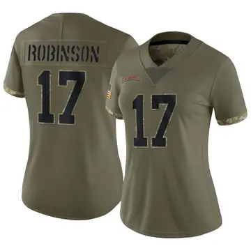 Nike Wan'Dale Robinson Women's Limited New York Giants Olive 2022 Salute To Service Jersey