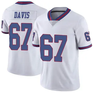 Nike Wyatt Davis Men's Limited New York Giants White Color Rush Jersey