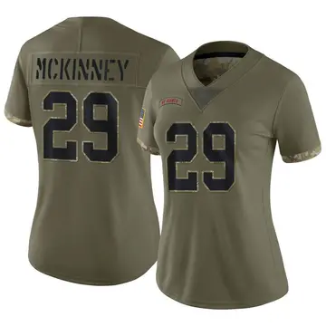 Nike Xavier McKinney Women's Limited New York Giants Olive 2022 Salute To Service Jersey