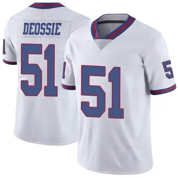 Nike Zak DeOssie Men's Limited New York Giants White Color Rush Jersey