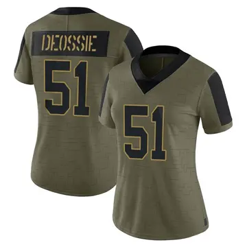 Nike Zak DeOssie Women's Limited New York Giants Olive 2021 Salute To Service Jersey